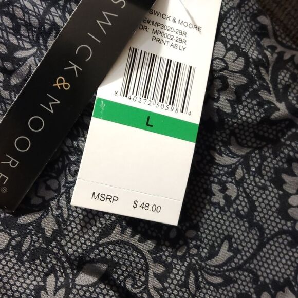 Preswick  & Moore gray floral pants nwt - Picture 3 of 4